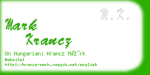 mark krancz business card